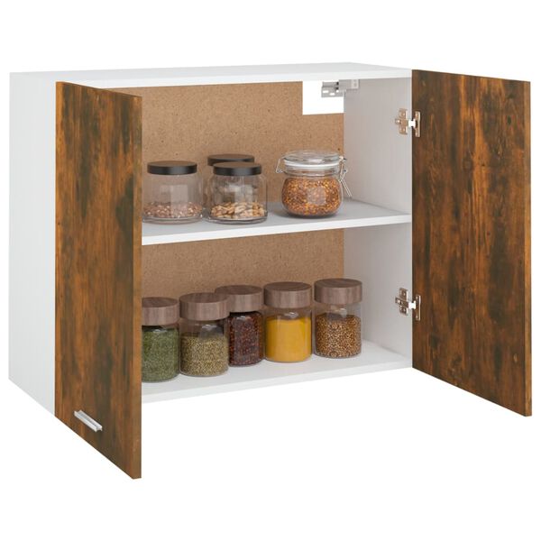 vidaXL Hanging Cabinet Smoked Oak Engineered Wood Medium Hanging Cabinet