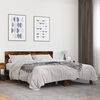 vidaXL Bed Frame Smoked Oak Engineered Wood, Plywood, Metal Double