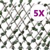 vidaXL Willow Trellis Fence 5 pcs with Artificial Leaves 70.8"x35.4"