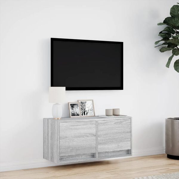 vidaXL TV Wall Cabinet Grey Sonoma Engineered wood 31.5 x 12.2 x 15.0 in