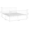 vidaXL Bed Frame White Powder-coated metal Full Durable Bed Frame
