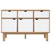 vidaXL Sideboard Brown and white Solid pine wood, engineered wood Medium