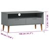 vidaXL TV Cabinet Grey Solid pine wood with UV varnish finish Medium