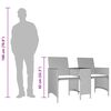 vidaXL Patio Sofa 2-Seater with Table and Stools Grey Poly Rattan