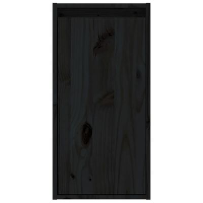 vidaXL TV Stands 2 Pcs Black Solid Wood Pine