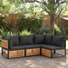 vidaXL Garden Sofa Anthracite Solid acacia wood, Powder-coated steel Small