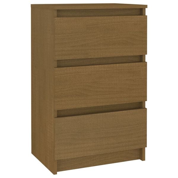 vidaXL Bedside Cabinet Honey Brown Solid Pine Wood 15.7 x 11.6 x 25.2 in