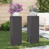 vidaXL Plant Stand 2 pcs Black 9.45 x 9.45 x 29.53 in Steel