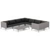 vidaXL Garden Lounge Set Dark Grey, Black