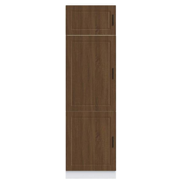 vidaXL Kitchen Cupboard Brown oak Engineered wood Tall Adjustable Feet