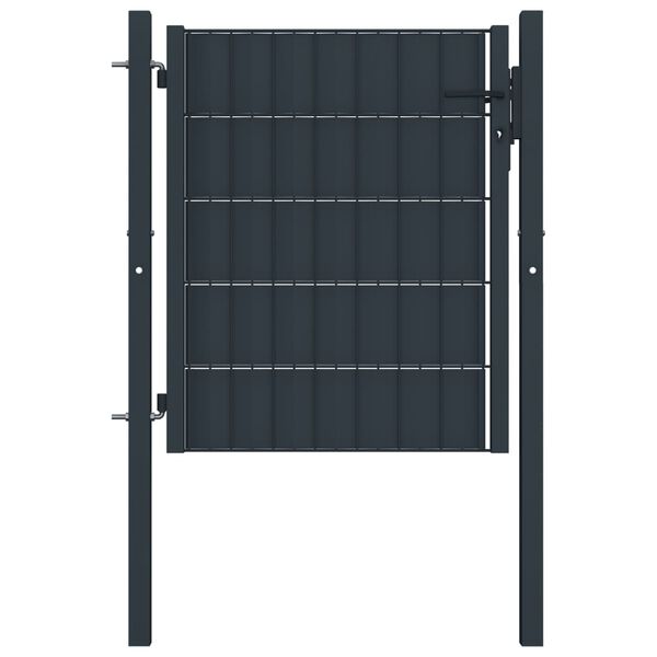 vidaXL Fence Gate PVC and Steel 39.4x31.9" Anthracite