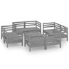 vidaXL Garden Lounge Set Grey Solid pine wood Large Modular
