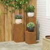 vidaXL Plant Stand 3 pcs Rusty Weathering steel