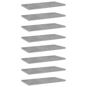 vidaXL Shelf Set of 8 Concrete grey Engineered wood 15.7 x 7.9 x 0.6 in