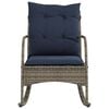 vidaXL Patio Rocking Chair Grey Poly Rattan and Powder-Coated Steel Medium