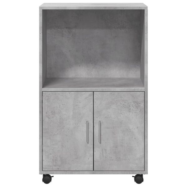 vidaXL Rolling Cabinet Concrete Grey Engineered Wood Medium