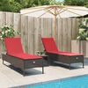 vidaXL Patio Sun Lounger Set Brown, Red