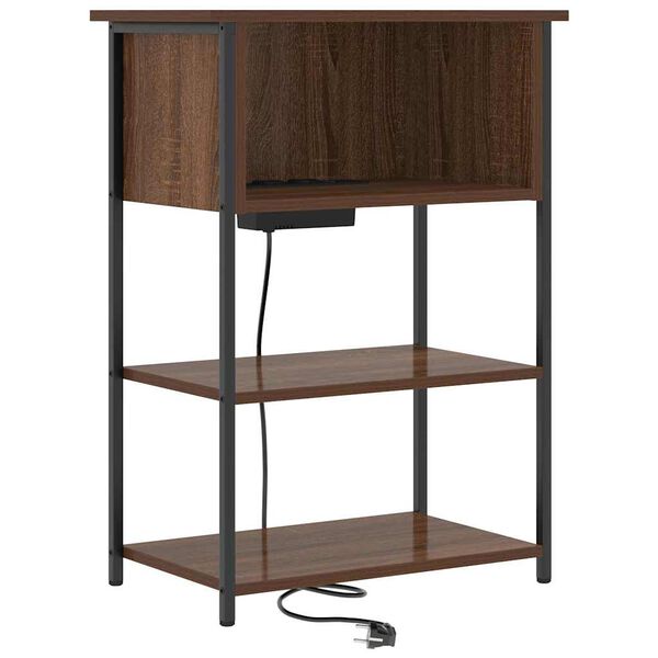 vidaXL Bedside Cabinet Brown Oak 21.65 x 12.20 x 29.92 in