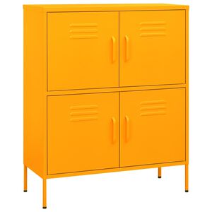 vidaXL Storage Cabinet Mustard Yellow Steel Medium Storage Cabinet