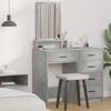 vidaXL Dressing Table Concrete Grey 19.69 x 16.14 x 55.12 in
