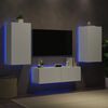 vidaXL TV Wall Cabinet White Engineered wood 3 Piece Unit