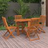 vidaXL Dining Set Natural wood Solid Acacia wood Set Collapsible