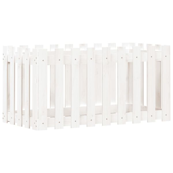 vidaXL Garden Raised Bed White Solid Pine Wood 39.4 x 19.7 x 19.7 in