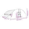 vidaXL Greenhouse White Polyethylene, Galvanized Steel Large