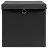 vidaXL Storage Boxes with Covers 4 pcs 11"x11"x11" Black