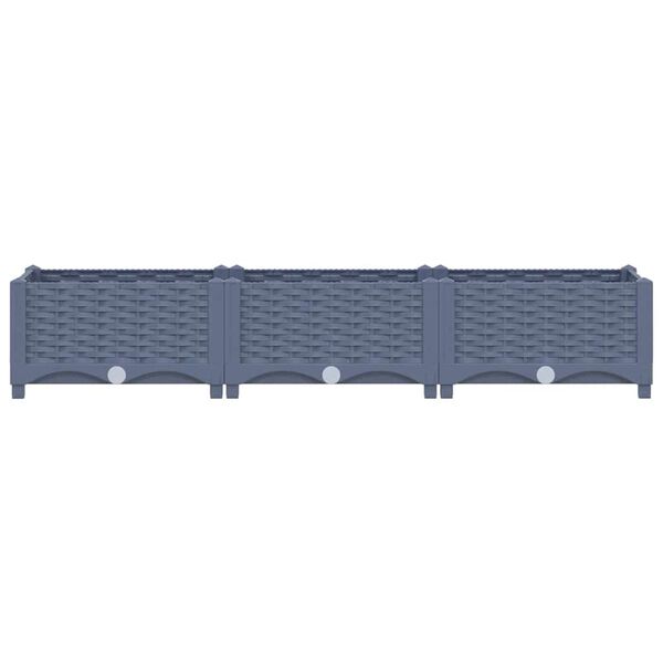 vidaXL Raised Bed Blue Grey Polypropylene 47.2 x 15.7 x 9.1 in Durable