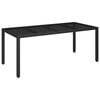 vidaXL Garden Table With Glass Top Black
