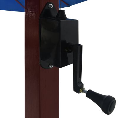 vidaXL Hanging Parasol with Wooden Pole 157.5"x118.1" Blue