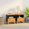 vidaXL Bedside Cabinet Set of 2 Brown and Black