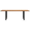 vidaXL Dining Table Light Brown Solid Oak Wood Large Adjustable Feet