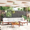 vidaXL Garden Lounge Set Cream Solid Acacia wood 6-Piece Modular