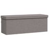 vidaXL Storage Bench Light Grey Faux linen (100% polyester), engineered wood