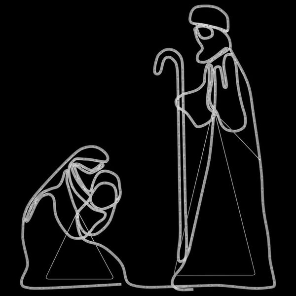 vidaXL Christmas Mary And Joseph Figure Multicolour Steel, PVC Large