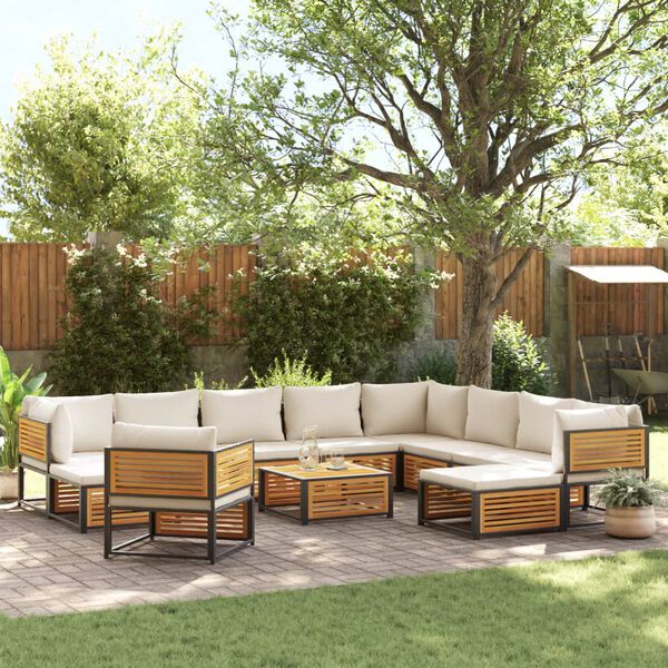 vidaXL Garden Sofa Set Cream White