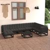 vidaXL Garden Lounge Set Black Solid pine wood Large Modular
