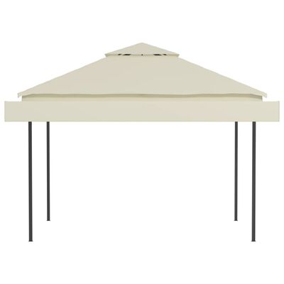 vidaXL Gazebo with Double Extended Roofs 9.8'x9.8'x9' Cream 0.6 oz/ft²
