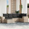 vidaXL Garden Sofa Set Light Grey Poly Rattan Large Modular