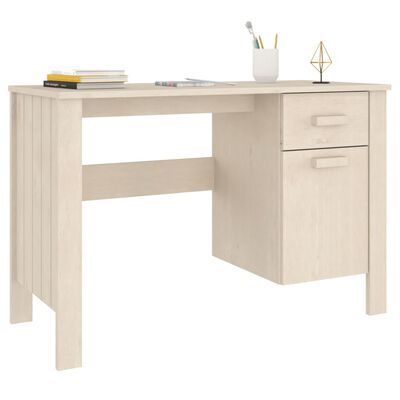 vidaXL Desk HAMAR Honey Brown 44.5"x19.7"x29.5" Solid Wood Pine