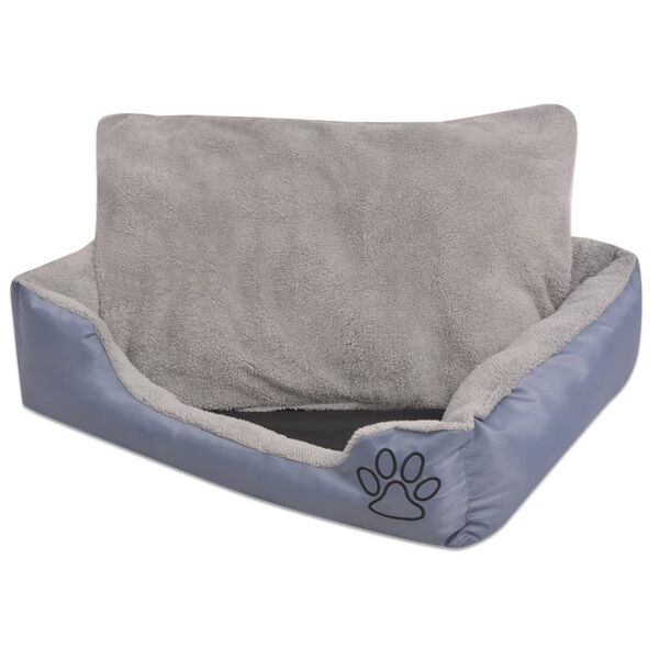 vidaXL Dog Bed with Padded Cushion Size M Grey