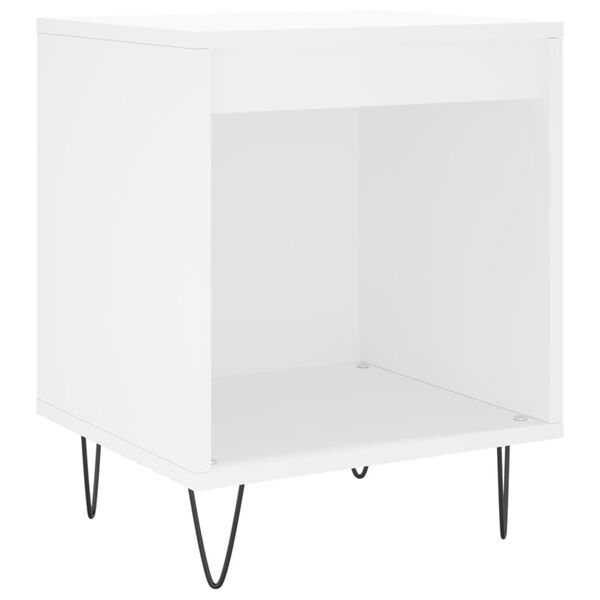 vidaXL Bedside Cabinet Set of 2 White Engineered wood, metal Medium