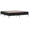 vidaXL Bed Frame Black Engineered Wood, Metal 79.9 x 79.9 in Modern
