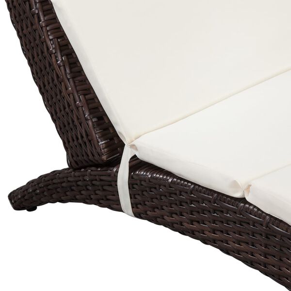 vidaXL Sun Lounger Brown, Cream White