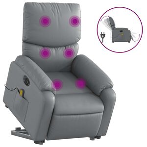 vidaXL Electric Stand Up Massage Recliner Chair Gray