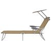 vidaXL Sunlounger Taupe Powder-coated steel, Oxford fabric Medium