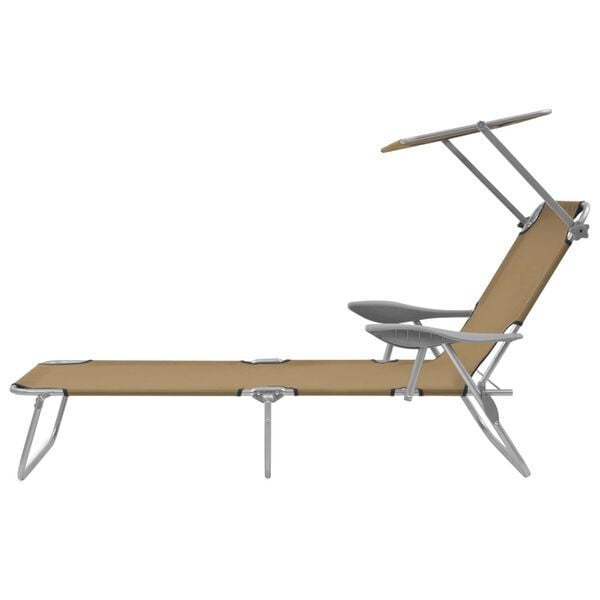 vidaXL Sunlounger Taupe Powder-coated steel, Oxford fabric Medium