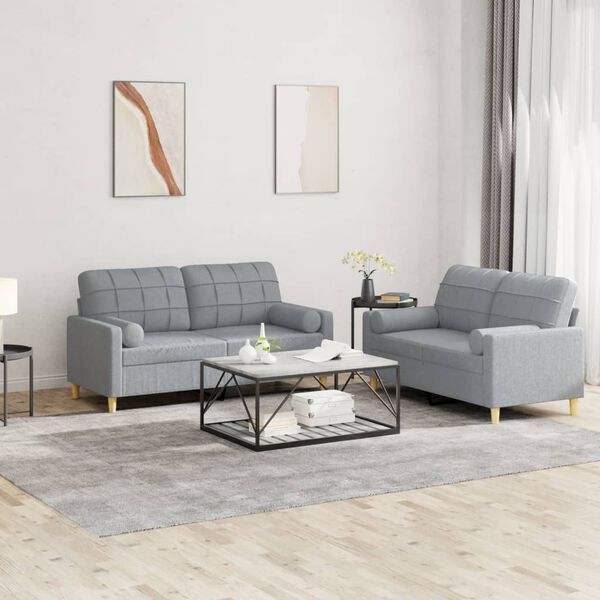 vidaXL Sofa Set Light grey